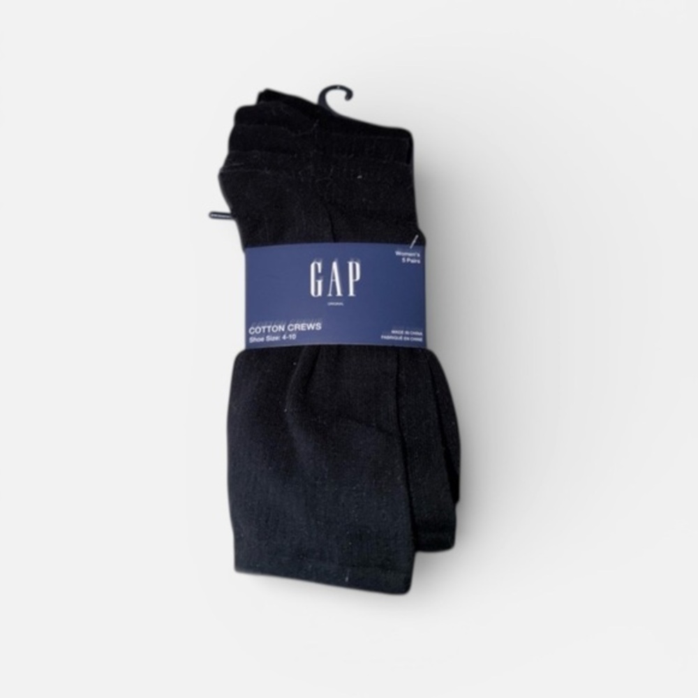 GAP women Black Cotton Crew Socks 5 pairs